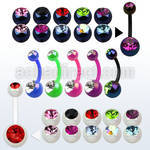 abn2cga ab coated acrylic belly banana with 8mm 5mm jewel ball