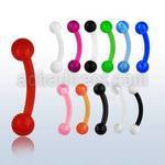 abnevb acrylic eyebrow banana with two 3mm balls in colors