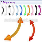 abnevcn acrylic eyebrow banana with two 3mm cones in colors