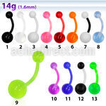 abnuv flexible acrylic belly banana with 5mm 8mm uv ball