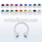 acbeajb4 acrylic circular barbell w 4mm ball w bezel set crystal