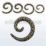 accof acrylic spiral coil taper with snake skin design