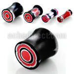 acpc acrylic double flared plug with candy stick pattern