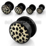 afpb b ack acrylic screwfit plug with b w leopard spots logo