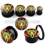 afppp acrylic screwfit plug with jaguar head in tattoo logo