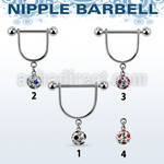 afrsnp6 steel nipple stirrup w 6mm dotted multi crystal ball