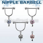 afrsnp8 steel nipple stirrup w 8mm dotted multi crystal ball