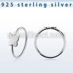 aghbt22 925 silver seamless nose ring butterfly