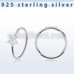 aghst22 925 silver seamless nose ring star