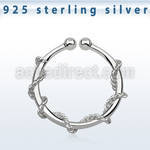 agsep12j silver fake septum ring w a thin rope wrapped around it