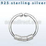 agsep12k silver fake septum ring w a wire wrapped