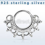 agsepv12 silver septum ring w a extra wide engraved indian design
