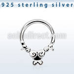 agsepv2 925 silver septum ring, 18g (1mm) in a indian design