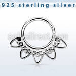 agsepv6 925 silver septum ring in a indian heart design
