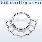 agsepv8 925 silver septum ring in a wide indian design