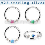 agspvo1x silver seamless septum ring w 2mm opal 1.5mm white opal