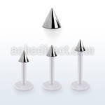 albcn3 bio  flex labret, 16g (1.2mm) with a 3mm steel cone