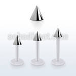 albcn4 bio  flex labret, 16g (1.2mm) with a 4mm steel cone