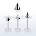 albcn5 bio  flex labret, 16g (1.2mm) with a 5mm steel cone