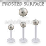 albfo4 bio  flex labret w 4mm steel ball w a frosted surface