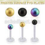 albfot3 bio  flex labret w 3mm plated frosted steel ball