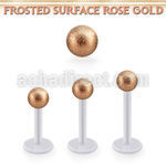 albfott4 bio  flex labret w 4mm rose gold frosted steel ball