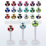albmjb4 bio  flex labret w 4mm steel multi jewel ball