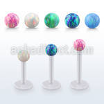 albop3 bio  flex labret w 3mm synthetic opal ball