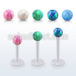 albop4 bio  flex labret w 4mm synthetic opal ball