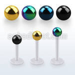 albtb4 bio  flex labret with 4mm pvd plated steel ball
