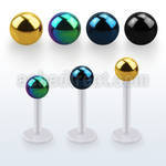 albtb5 bio  flex labret with 5mm pvd plated steel ball
