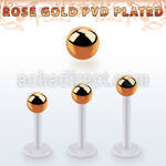 albttb4 bio  flex labret w 4mm rose gold pvd plated steel ball