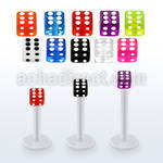 albuvd3 bio  flex labret w 3mm acrylic uv dice