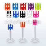 albuvd4 bio  flex labret w 4mm acrylic uv dice