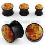 apgoo acrylic double flared plug with snake skin logo