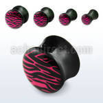 apgr acrylic double flared plug with zebra stripes logo