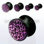 apgz acrylic double plug with print black leopard logo