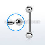 bb10x steel big gauge tongue barbell thickness 10g 6mm balls