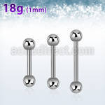 bb18b3 surgical steel eyebrow barbell with two 3mm balls