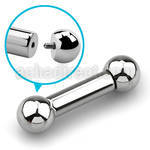bb2 6mm 316l steel gauge tongue barbell w internal balls