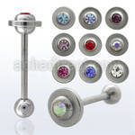 bbbtmc 316l steel tongue barbell with 6mm saturn ring ball