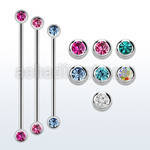 bbcc38 316l steel industrial barbell with 5mm jewel balls