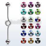 bbck 316l steel industrial loop barbell w multi jewel ball