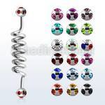 bbcm 316l steel industrial coil barbell with multi jewel ball