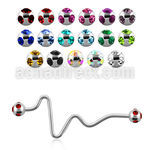 bbcp 316l heart beat industrial barbell w multi jewel balls
