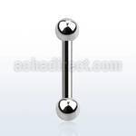 bbeb25 316l steel eyebrow or helix barbell with 2 5mm ball