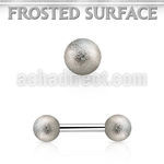 bbefo5 316l steel eyebrow barbell w 5mm frosted steel balls