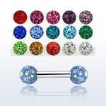 bbefr3 316l steel eyebrow barbell with 3mm ferido multi crystal
