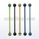 bbeitb anodized 316l steel industrial barbell with 4mm ball
