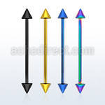 bbeitcn anodized 316l steel industrial barbell with 4mm cone